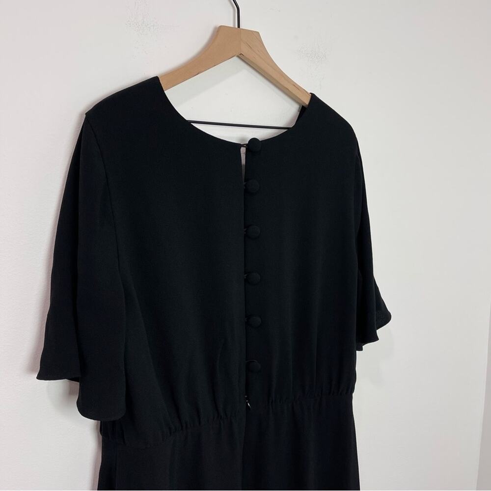 Dress The Population Lydia Midi Dress Black Women’s Flutter Sleeve 2X New - Picture 6 of 9